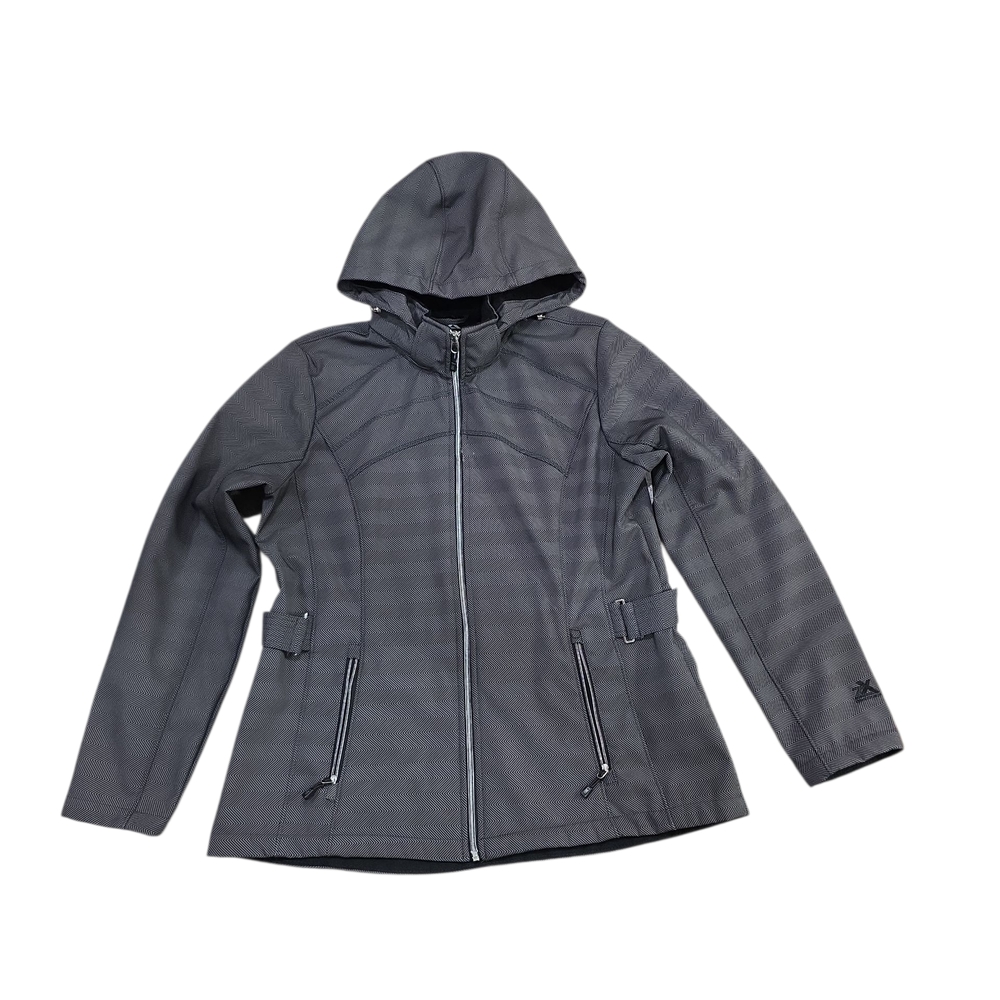 ZeroXposur Women's Charcoal Hooded Fall Windbreaker Jacket
